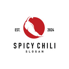 chili logo design illustration template garden plant results as food ingredients hot chili