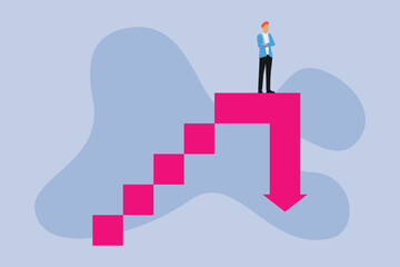 Female trader - businesswoman standing on a bull trap chart