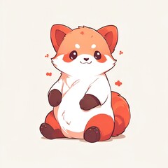 Adorable Red Panda Cartoon