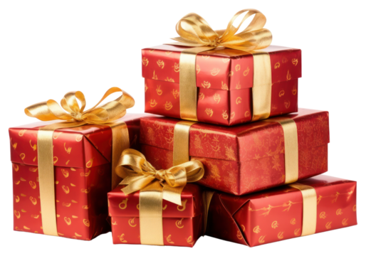 PNG  Elegant red gift boxes