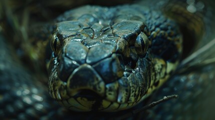 Fototapeta premium Images of natural wildlife snake. Stock photo images of majestic snake in the wild.