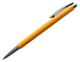 PNG Yellow pen with metallic clip