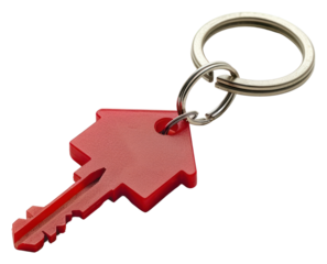 PNG Red house-shaped keychain
