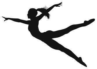 PNG Elegant ballet dancer silhouette