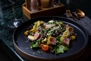 Seared Tuna Salad with Parmesan