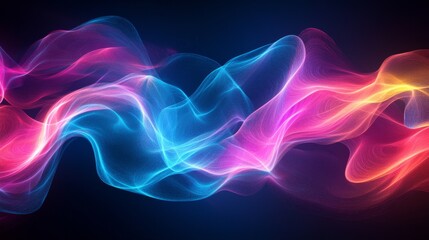 Fototapeta premium Abstract Glowing Neon Waves with Intertwining Lines