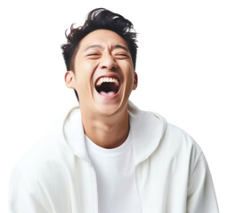 PNG  Shouting laughing adult men.