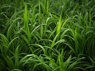 Obraz premium Close-Up of Green Grass Blades