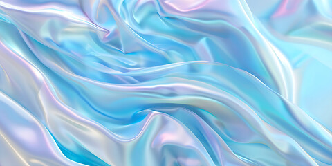 Obraz premium A blue and white fabric with a wave pattern. The fabric is very smooth and shiny. The color blue is very bright and stands out against the white background