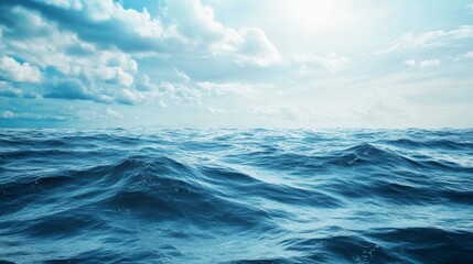 Fototapeta premium Tranquil Ocean Waves Under a Bright Sky