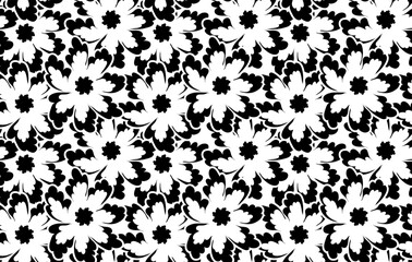 Seamless Flowers Pattern in vector. Textile print pattern. Abstract geometric pattern.