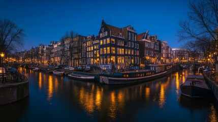 Fototapeta premium Beautiful Night at Amsterdam Canals