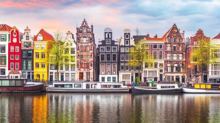 Obraz premium Charming Canal Houses of Amsterdam