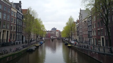 Naklejka premium Tranquil Amsterdam Canal View