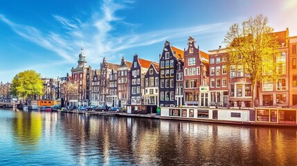 Fototapeta premium Scenic Canal View of Amsterdam