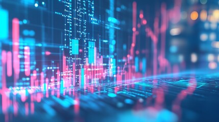 Obraz premium Digital Financial Data Visualization