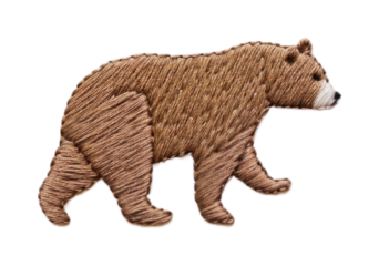 PNG Bear walking wildlife textile pattern.