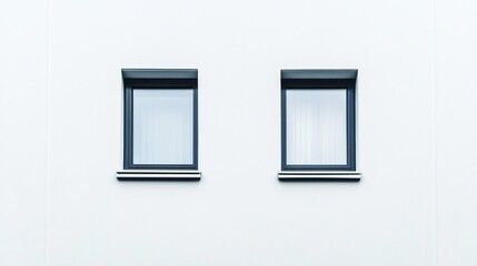 Modern Windows on Minimalist Wall