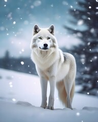 wolf in snow
