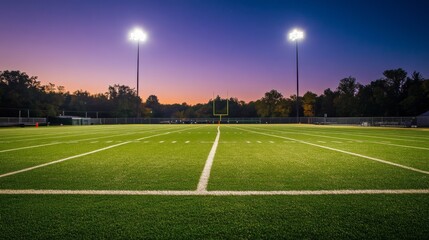 Evening Lights on a Football Field