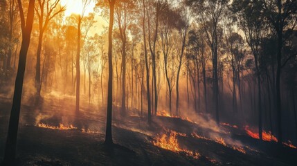 Fototapeta premium Serene Forest Blaze