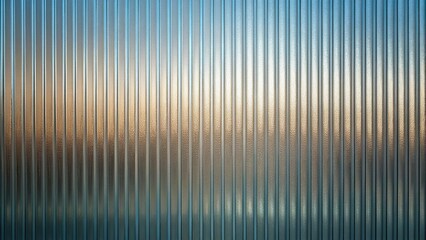 Reeded Glass. Bar background with decorative pattern for lifestyle display. Gray Ribbed Background. Silver, Chrome Colors. Abstract reflection with minimal lights for design.