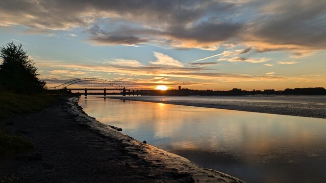 sunset over the river Mersey