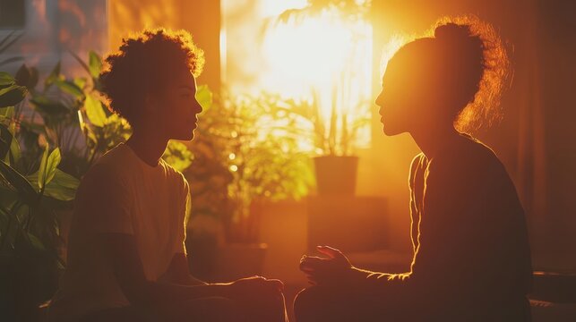 Mental health support with a person talking to a therapist, supportive style, sharp focus, soft lighting, high detail