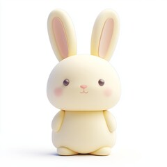 Obraz premium Cute 3D Bunny with Floppy Ears: Pastel Playful Design