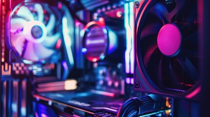 Fototapeta premium Close-up of a Gaming PC's Cooling System