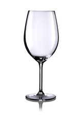 Empty wine glass using black line photography with highlights isolated on a white background