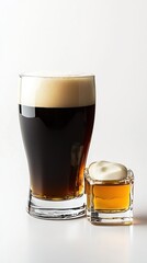 A Glass of Dark Beer with a Small Shot of Whiskey