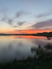 sunset over the lake