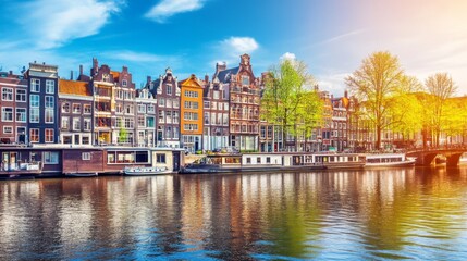 Fototapeta premium Scenic Amsterdam Canals at Sunset