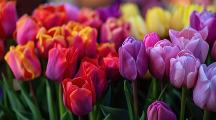 Obraz premium Vibrant Tulip Bouquet