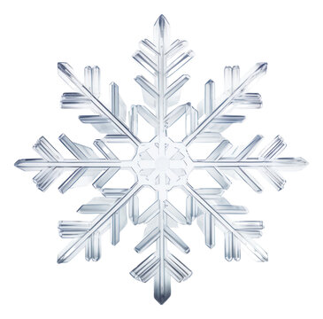 PNG 3d transparent glass render of snowflake white white background celebration.