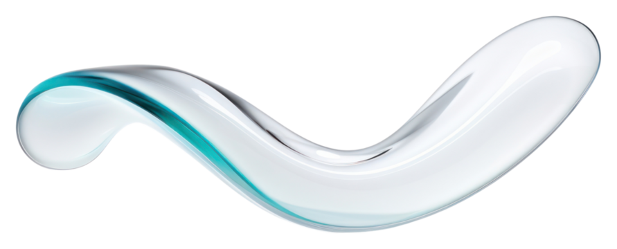 PNG 3d transparent glass style of curve shape simplicity furniture abstract.