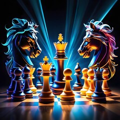 chess board with chess pieces