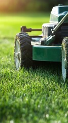Lawn Mower on Fresh Grass