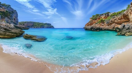 Fototapeta premium beautiful beach with crystal clear water