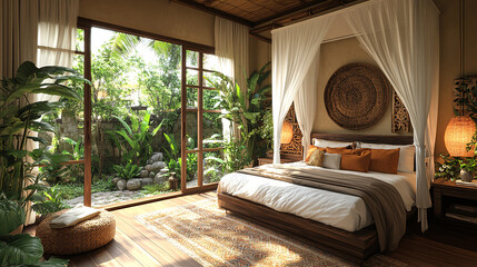 Bali, Bali style bedroom, resort, firest, bedroom, couple, honeymoon, travel, romantic, 