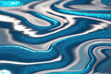 Three-Dimensional Reflective Shimmering Cyan Gradient Ripple