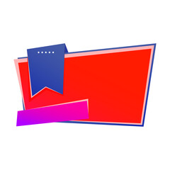 Origami sale banner label badge blank design template