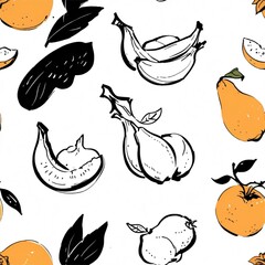 Isolated fruit Sketches