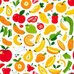 Isolated fruit Sketches