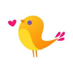 Hand drawn bird illustration on white background