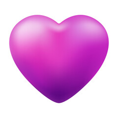 Realistic 3d heart love illustration isolated on a white background