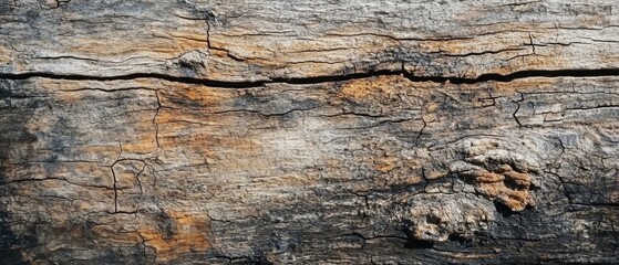 Detailed Texture of Aged Weathered Wood Showcasing Natural Grain Patterns and Hues in Soft Sunlight on an Outdoor Surface
