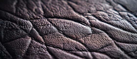 Obraz premium Detailed Close-Up of Textured Leather Showcasing Intricate Patterns and Rich Tones in Natural Lighting