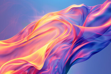 A colorful, flowing pattern of blue and pink,